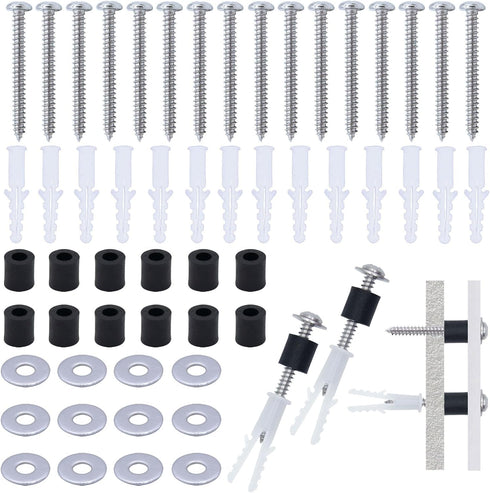 200 Pieces Pegboard Mounting Kit - Wall Installation Accessories with Screws, Anchors, Spacers for 1/4-Inch Pegboard
