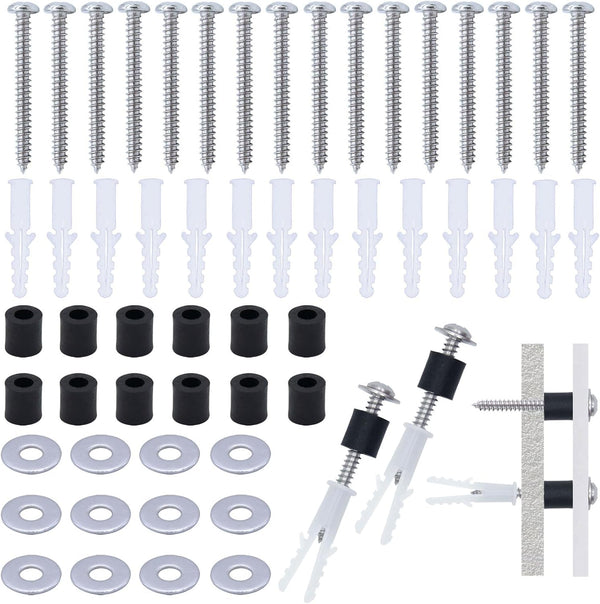 200 Pieces Pegboard Mounting Kit - Wall Installation Accessories with Screws, Anchors, Spacers for 1/4-Inch Pegboard