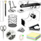 Office Desk Accessories Set, Acrylic Stapler, Staple Remover, Tape Holder, Pen Holder, Scissors, Binder Clips, 1000