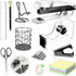 Office Desk Accessories Set, Acrylic Stapler, Staple Remover, Tape Holder, Pen Holder, Scissors, Binder Clips, 1000