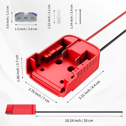 Kzreect 18V 12 2 Pack Battery Adapter with Switch, Over-Discharge Protection, Compatible with Milwaukee Battery