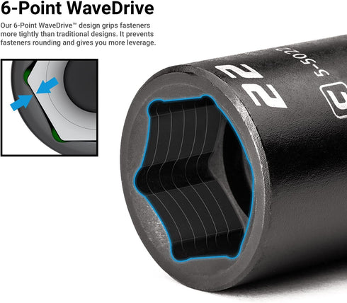 Capri Tools 3/4 in. Stubby Impact Socket, 1/2 in. Drive, 6-Point, SAE Socket