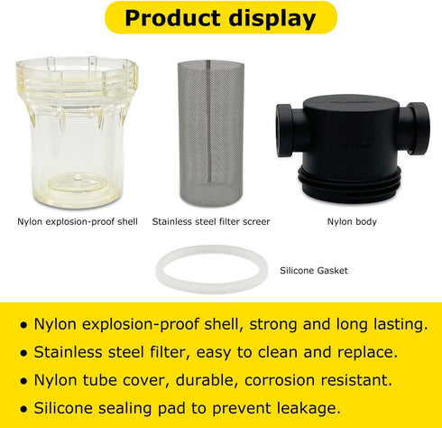 1/2" Female NPT in-Line Strainer with 40 Mesh Stainless Steel Filter Screen (1/2“ 40 Mesh)