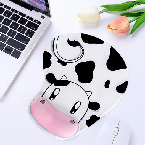 Ergonomic Mouse Pad with Wrist Support, Elastic Gel Wrist Rest, Non-Slip Rubber Base for Gaming, Office & Home