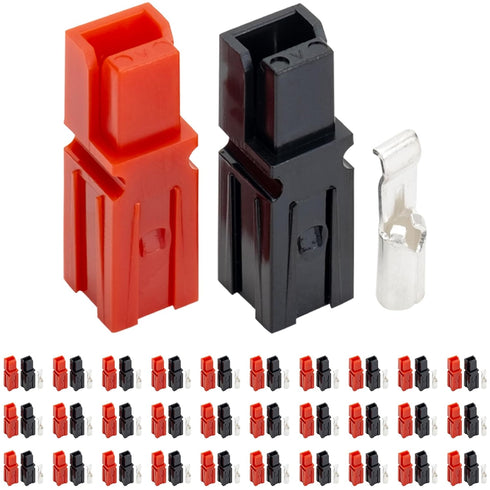BlueStars 30 PCS Powerpole Connectors, Quick Disconnect Assortment Kit, Red, Black & Silver Housing, AWG 12-16