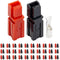 BlueStars 30 PCS Powerpole Connectors, Quick Disconnect Assortment Kit, Red, Black & Silver Housing, AWG 12-16