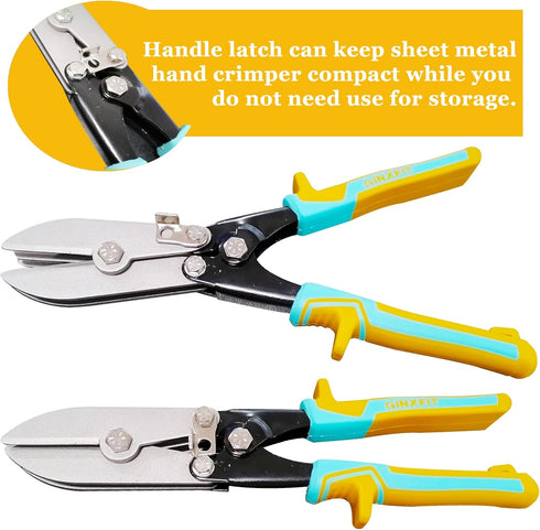 5 Blade Hand Crimper for Sheet Metal - Ductwork, HVAC, and Downspout Crimping Tool for 20ga Steel and 28ga Stainless