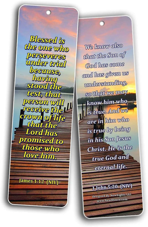 NewEights Life Bible Verses Bookmarks NIV (30 Pack) - Daily Motivational Reminder About God’s Grace