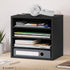 Ballucci 4-Tier Paper Organizer for Desk, Stackable Paper Storage Shelves, Letter Tray Sorter for Office, Black