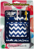 6 Piece Pocket Organizer Kit with Fashionable Blue Chevron Pattern, 6 Pockets and Needed Accessories