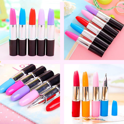 DomeStar Mini Cute Ballpoint Pen Bulk, 24 PCS Fun Novelty Lipstick Shape Pens, Multicolor for Birthdays and Children's