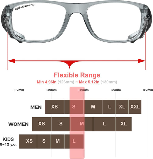 TR90NZZ Z87 HTS HUNTERSKY Safety Glasses with Side Shield Small Size Women Men ANSI Anti Fog Scratch Resistant Lab