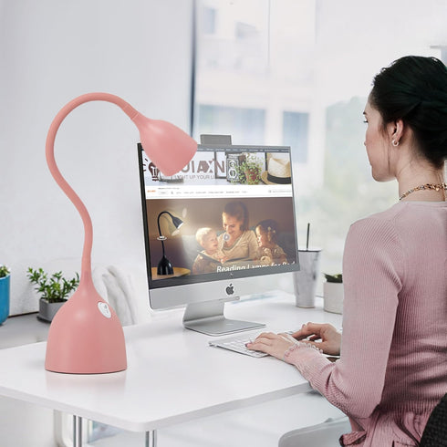 360 EJIAXIN Gooseneck Desk Lamp LED Flexible Reading Light Small Desk Lamps for Small Spaces Home Office Bedroom
