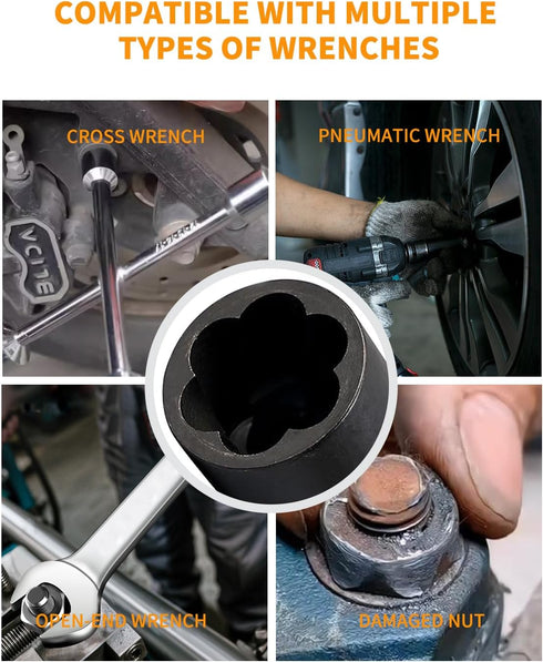 YOYUTOX 22 Set, 1/2" 3/8" Frozen Piece Bolt Nut Extractor & Drive Impact Lug Nut Removal Tool & Wheel Lock Removal Kit