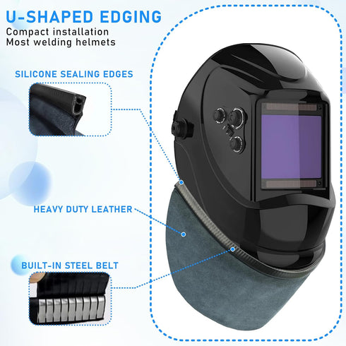 CODOHI Welding Bib Leather Helmet Cover with Press Fit Seal | Compatible with Most Welding Helmets
