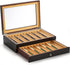 Yesland 2 Layer Ebony Wood Pen Display Box, 23 Slot Fountain Pen Organizer with Clear Glass Window, Luxury Collection