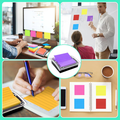 Pop Up Sticky Note Dispenser, Transparent Top for 3 x 3 Inch Sticky Notes, Black Base Clear Top (2)
