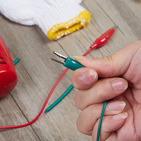 WGGE WG-026 Test Lead Set, 10 Pieces and 5 Colors with Alligator Clips, 20.5 inches, 22 AWG Copper Wire