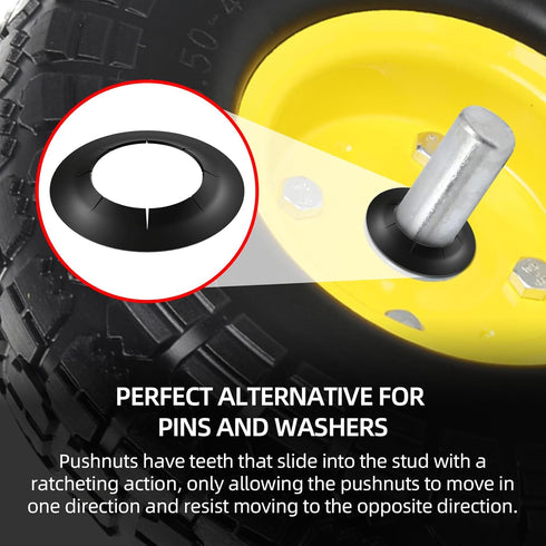AR-PRO (8 Pack) Spring Steel Push-On Pushnuts, Dolly Wheel Lock Washers for 5/8" Dolly Axle Rods