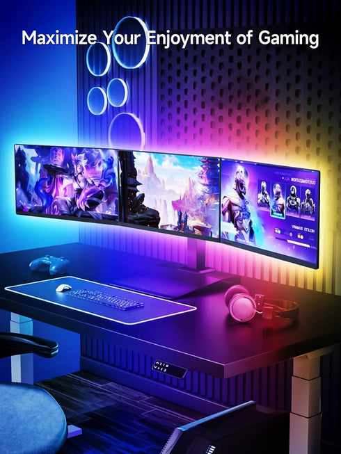 TV Led Lights, 13.1ft TV Led Light Strip,Led Lights for TV Led Backlight for 45-65 inch, RGB Color Changing Led TV Light with Remote, Music Sync Bluetooth APP Control USB Powered by Tyute