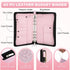Toplive A6 Budget Binder with Zipper, 6 Ring Refillable Planner Cover for A6 Cash Budget System, Glitter Pink