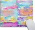 Smooffly Multicolor Mousepad with Abstract Print, Oil Paints Cover, Rainbow Yellow White Violet Pink Blue Purple