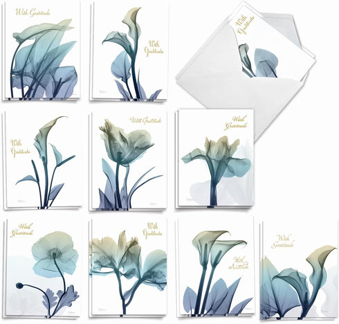 The Best Card Company - 20 Bulk Sympathy Thank You Cards (4 x 5.12 Inch) - Boxed Bereavement Notecards, Assorted Set
