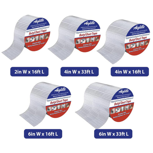 Waterproof Butyl Tape 4" W X 16'L, Waterproof Tape for leaks, Butyl Tape for RV Repair, Boat and Pipe Sealing, Patching and Gutter Leak Repair, Silver