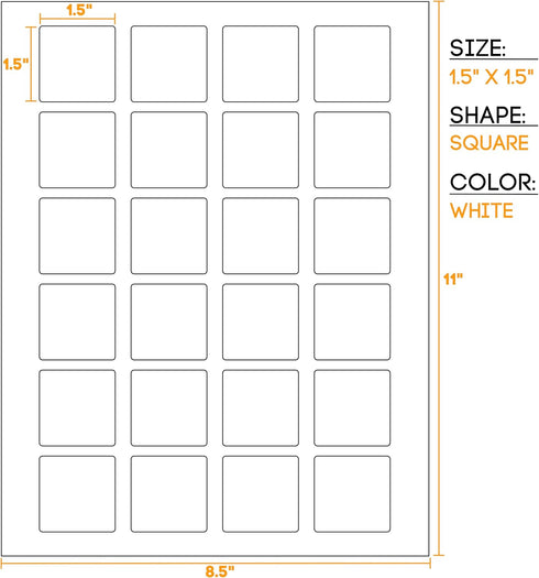 Waterproof Essential Oil Labels, 120 Squares, 1.5x1.5 Inches, Durable Blank Stickers with Rounded Corners