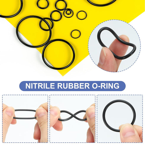 MECCANIXITY Nitrile Rubber O Ring, 0.59" OD, 0.39" ID, 0.1" Width, Black, Pack of 25 for Faucet Plumbing