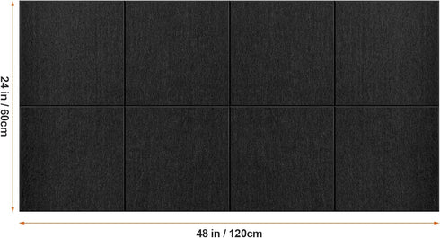 Large Cork Board Substitute, 48"x24" Bulletin Board, 8 Pack Black Felt Board for Home & Office Wall Decor with Noise