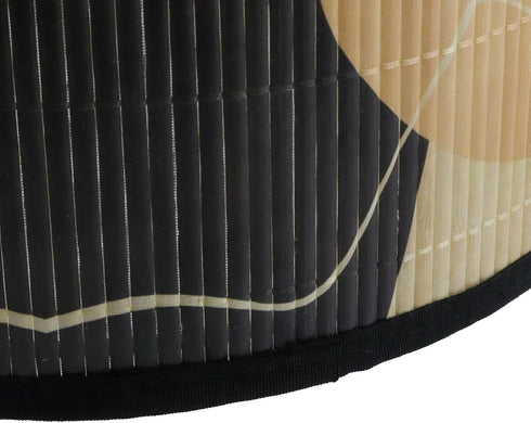 E27 11.8" 11.8" 7.87" 2 Crapyt Drum Wood Lampshade, Round Removable Lamp Cover, Vintage Geometric Pattern Lampshades