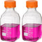 PATIKIL 2 Pack Reagent Media Storage Bottles, 500ml Borosilicate Glass Square Graduated Round Bottles, Clear