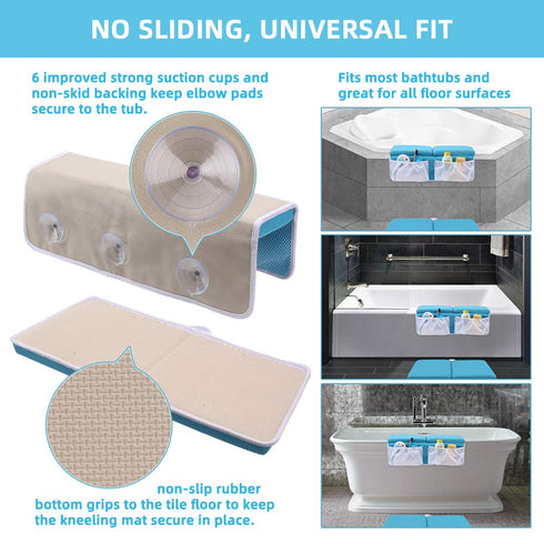 Elbow Set Bath Kneeler and Rest Thick Baby Bath Kneeling Pad Bathing Kneeling Mat Cushion Washable Padded Bathtub Knee