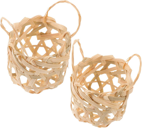 2pcs Hand-woven Bamboo Lampshade for Floor Lamps Woven Lampshades for Table Lamps