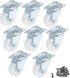 HOWDIA 1 Inch Swivel Caster Wheels, 360° Rotatable Rubber Base Trolley Wheels, 8-Pack Heavy-Duty Non-Marking Design