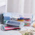 8 2 Gueevin Pcs Plastic Pencil Case Stackable Clear Pencil Box with Latching Lid Long Plastic Stationery Pen Case Bulk