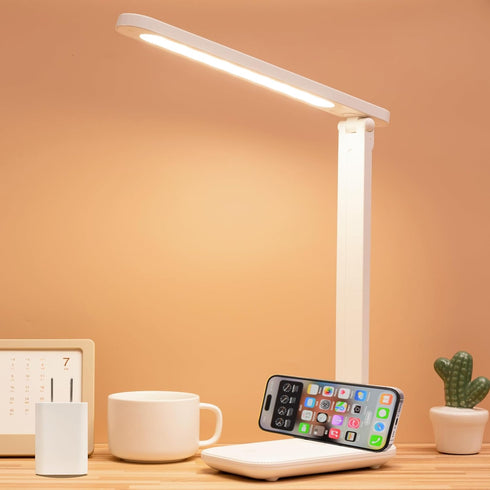 Dimmable LED Desk Lamp with USB Charger, 3 Lighting Modes, Eye Protection, Desk Accessories for Home Office Gift