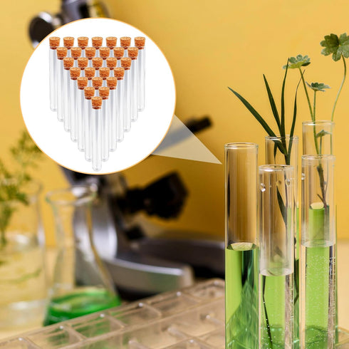 28PCS Clear Plastic Test Tubes with Lids, 15x100mm (15ml) Vials with Seal Cap for Sample, Science Party, Laboratory