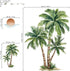 wondever Large Palm Tree Wall Stickers Tropical Plants Coconut Tree Peel and Stick Wall Art Decals for Living Room