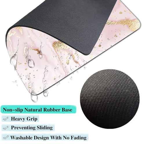 IMAYONDIA Pink Rose Gold Marble Mousepad - Custom Small Portable Office Anti-Slip Rubber Base Wireless Mouse Pad