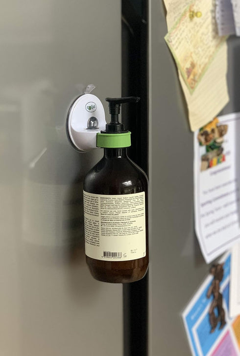 AngellPod Original Repositionable Wall Mount Hand Sanitiser Pump Bottle Holder for Any Size Bottle. Hand sanitizer