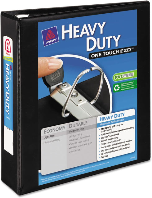Avery EZD Nonstick View Binder, 2-Inch Capacity, 11-Inch x 8-1/2-Inch, Black Color (79692)