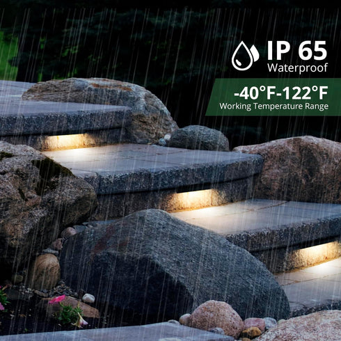 GKOLED 6.8 Inches LED Hardscape Lights, Low Voltage Waterproof Landscape Lighting, 1.5W 2700K Outdoor Step Lights