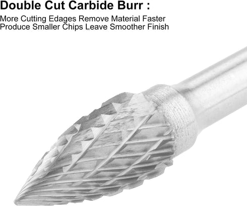 5Pcs Premium Tungsten Steel Carbide Rotary Burr Set - 1/4inch Shank Double Cut Carbide Burr Set for DIY Wood-Working