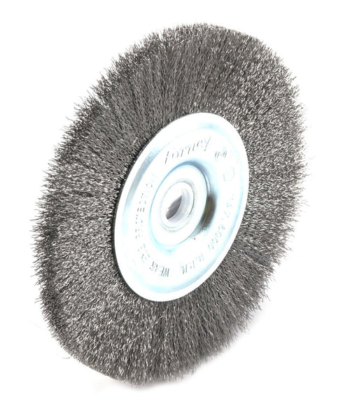 Forney 72743 Fine Crimped Wire Wheel Brush, 5-Inch with 1/2-Inch and 5/8-Inch Arbor