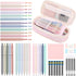 SKYDUE 44Pcs Aesthetic School Supplies, Big Capacity Pencil Case, 12 Highlighters, 11 Gel Pens, College Essentials