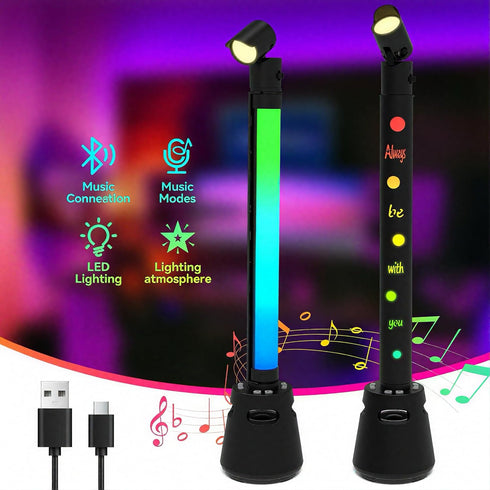360 Smart LED Light Bars, Music Sync to Rhythm, Rotating Head, Multi-Gradient Effects, High-Fidelity Sound, Perfect