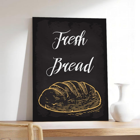 Generic Frame:12x18inch(30x45cm) Fresh Bread Bakery Canvas Poster Wall Art Decor Print Picture Paintings for Living