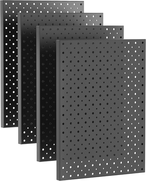 Ultrawall Metal Pegboard Panels, Black Peg Boards for Wall Organizer, Garage Tool Storage, 12"X16", 4pcs